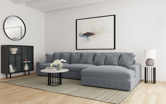 Blaine Upholstered Reversible Chaise Sectional Sofa Fog