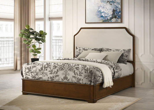 Garland 58-inch Queen Panel Bed Cream and Brown Cherry
