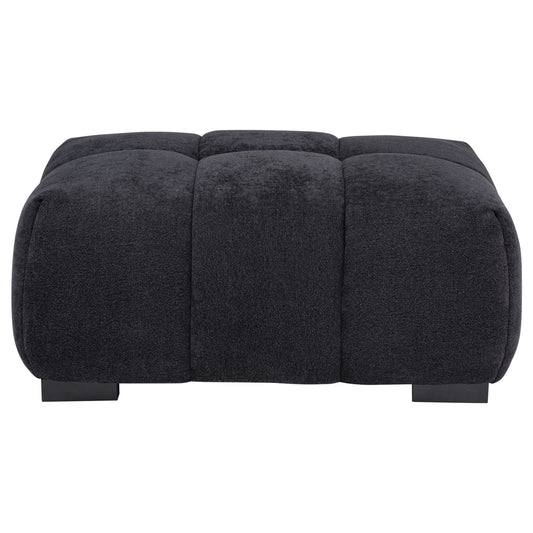 Octavia Upholstered Rectangular Ottoman Black