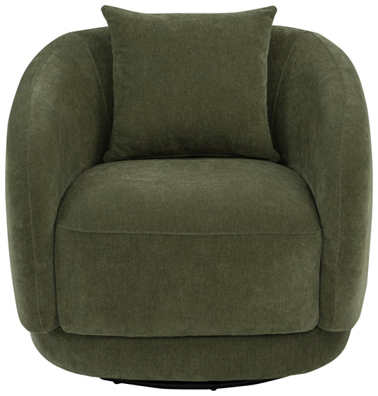 Arnaud Chenille Upholstered Swivel Accent Chair Green