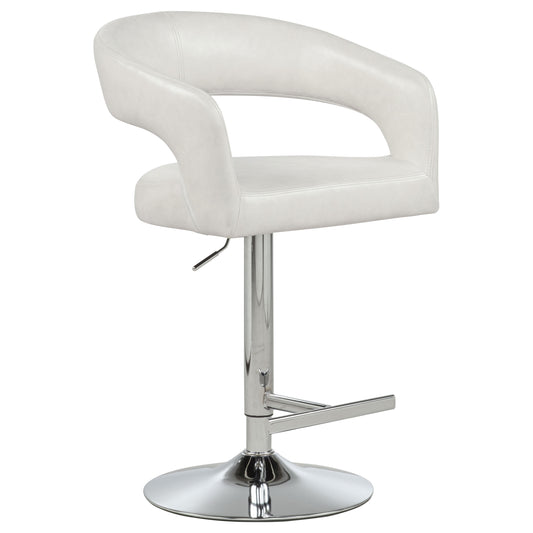Travia Faux Leather Upholstered Adjustable Bar Stool Ivory