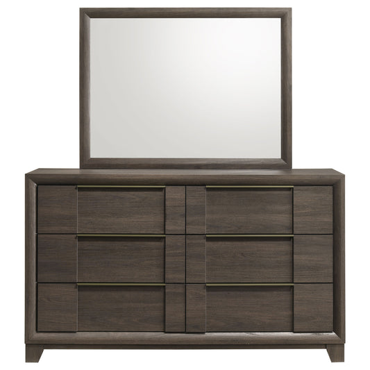 Farre 6-drawer Dresser with Mirror Dark Brown