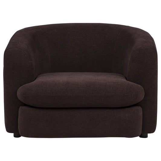 Delroy Stationary Accent Chair Aubergine Polyester Upholstery