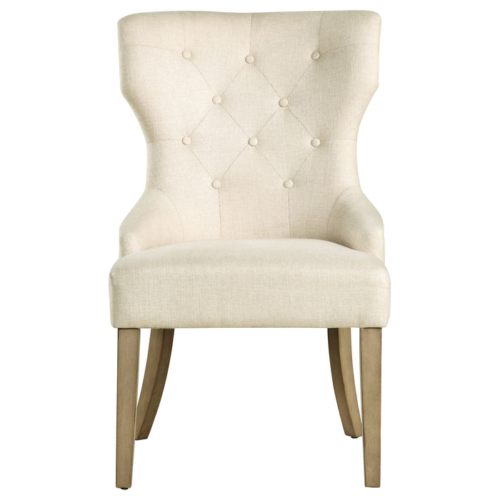 Baney Fabric Upholstered Dining Side Chair Beige and Rustic Honey