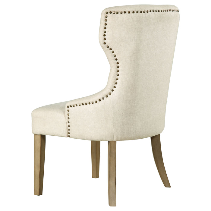 Baney Fabric Upholstered Dining Side Chair Beige and Rustic Honey