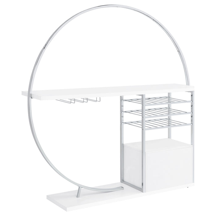 Risley 2-door Circular LED Wine Cabinet White High Gloss