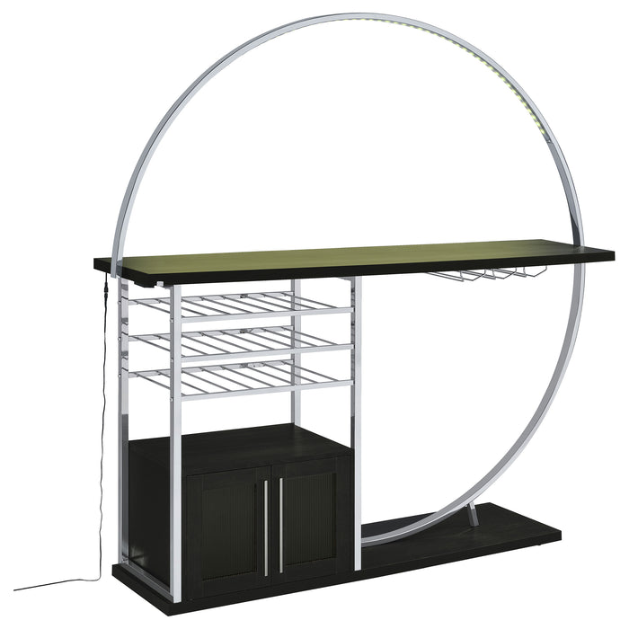 Risley 2-door Circular LED Wine Cabinet Dark Charcoal