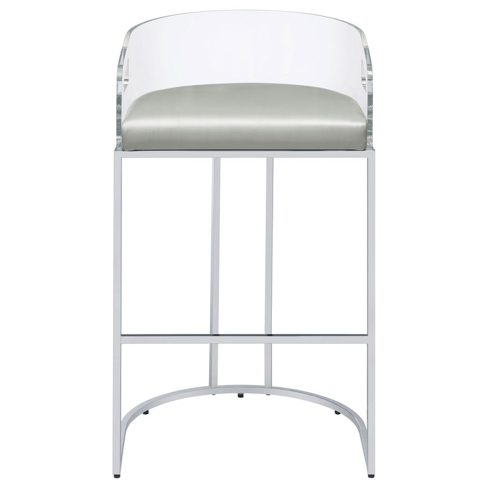 Thermosolis Clear Acrylic Bar Chair Chrome (Set of 2)