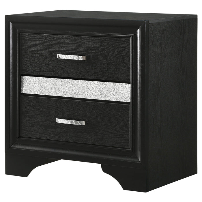 Miranda 3-drawer Nightstand Bedside Table Black