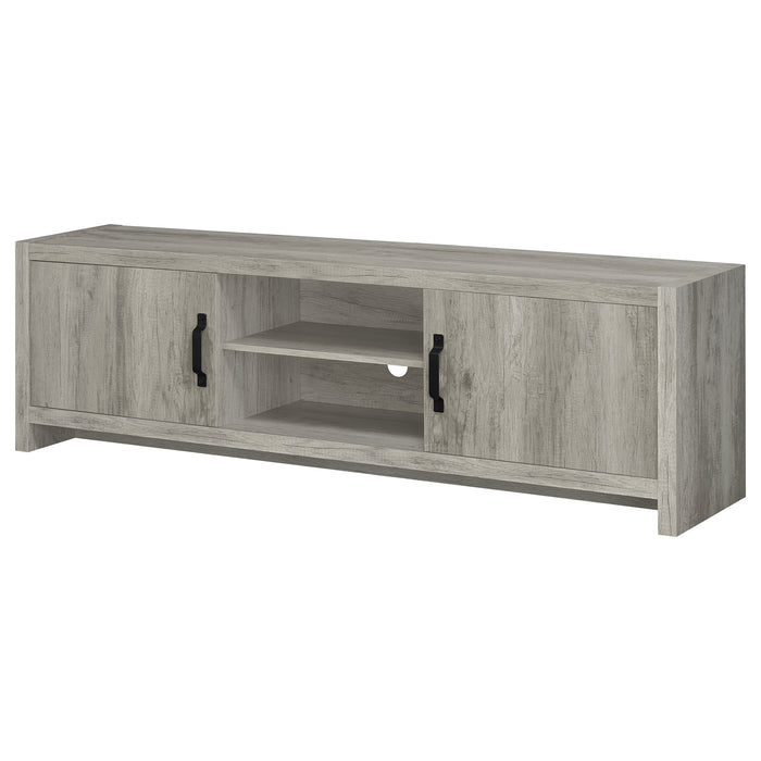 Burke 2-door Engineered Wood 71-inch TV Stand Grey Driftwood