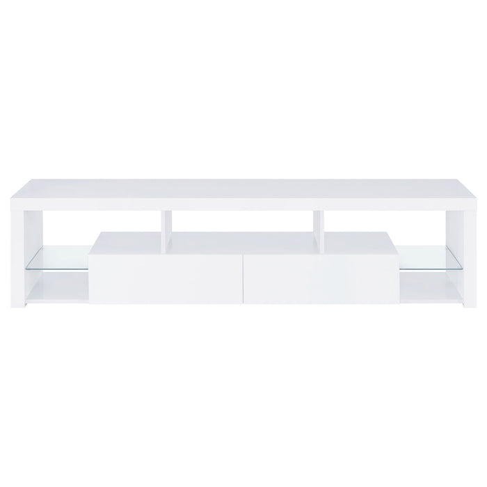 Jude 2-drawer Engineered Wood 71-inch TV Stand High Gloss White