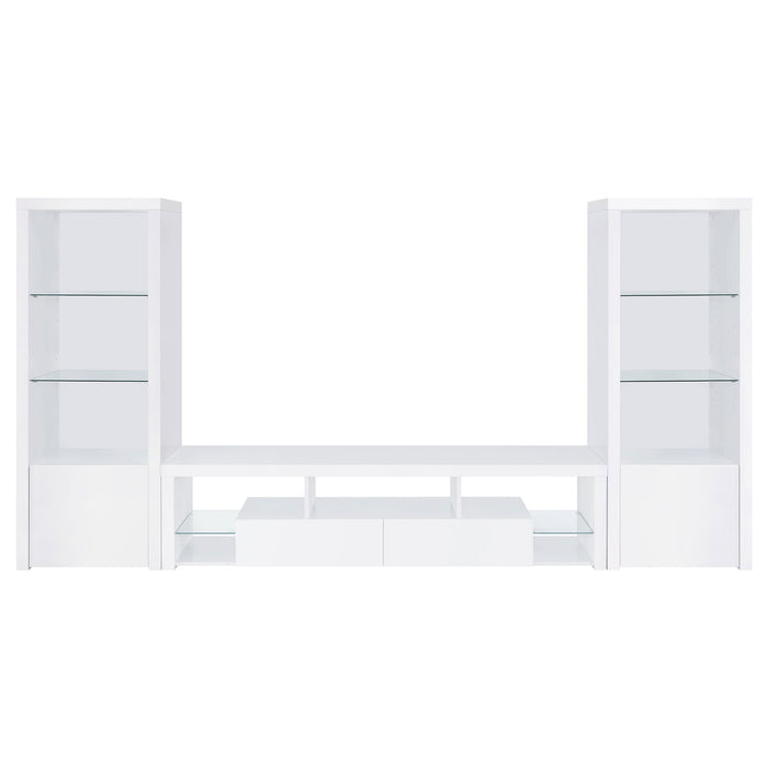 Jude 3-piece 71-inch TV Entertainment Center White High Gloss