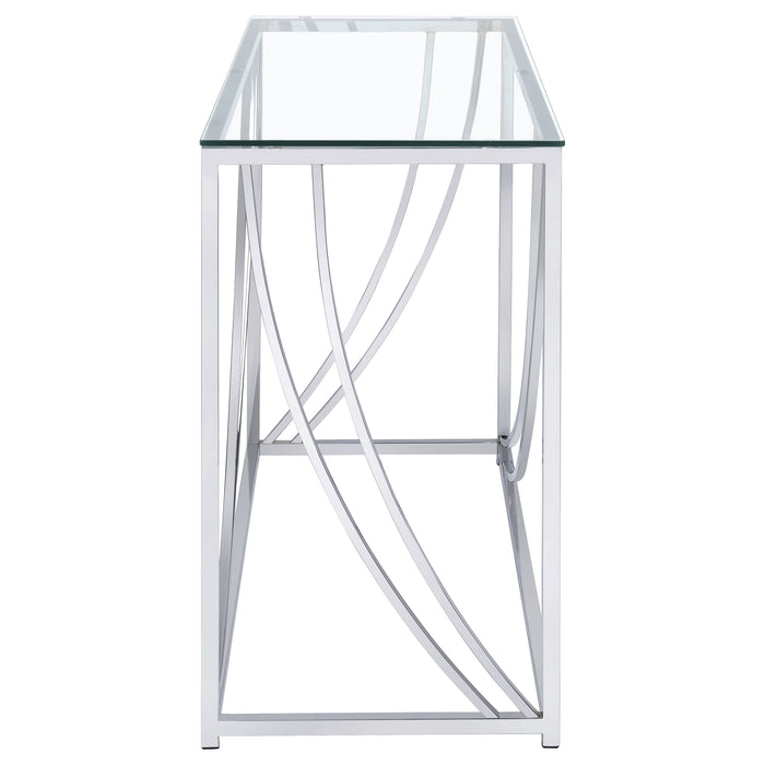 Lille Glass Top Entryway Console Table Accents Chrome
