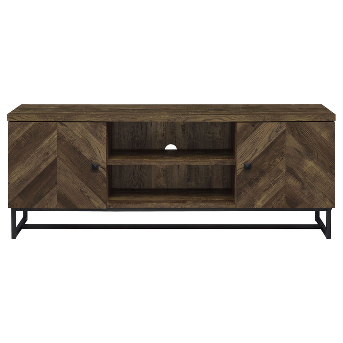 Myles 2-door Engineered Wood 60-inch TV Stand Rustic Oak