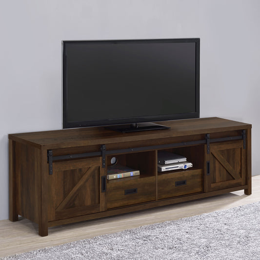 Madra 2-door Engineered Wood 79-inch TV Stand Dark Pine