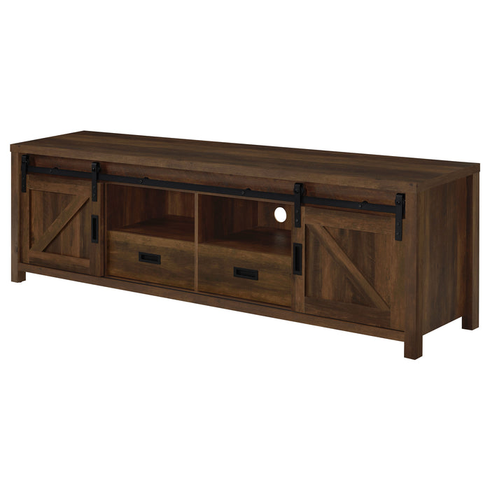 Madra 2-door Engineered Wood 79-inch TV Stand Dark Pine