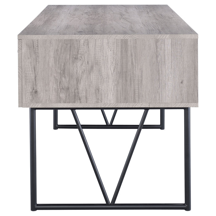Analiese 63-inch 4-drawer Writing Desk Grey Driftwood