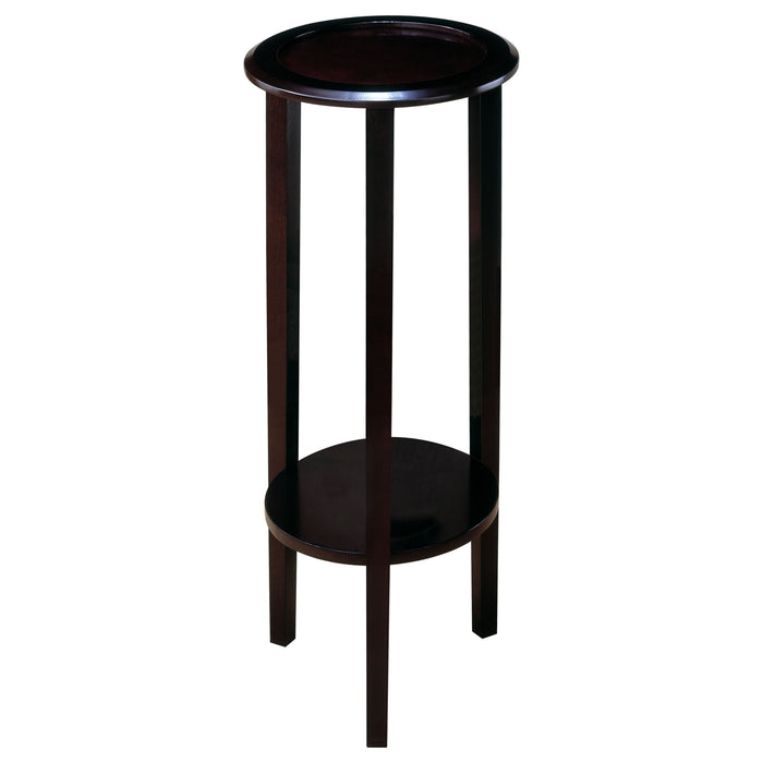 Kirk 1-shelf Round Wood Plant Stand Espresso
