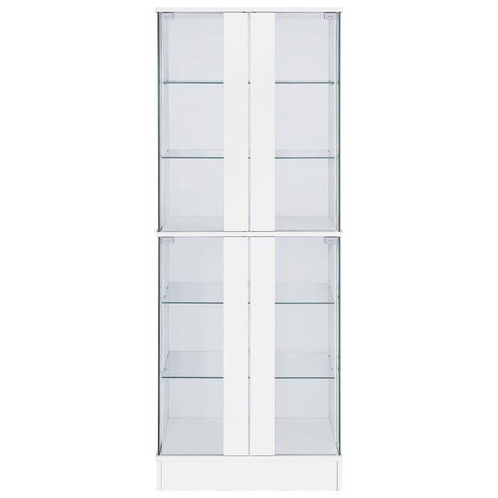 Cabra 4-door LED Curio Display Cabinet White High Gloss