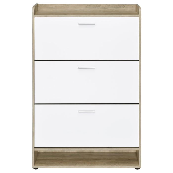 Denia 3-tier Engineered Wood Shoe Cabinet White