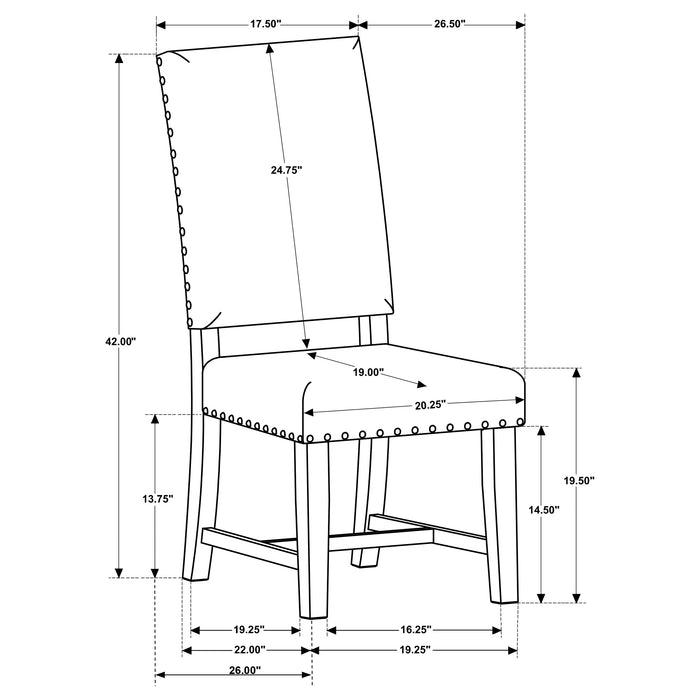 Twain Upholstered Dining Side Chair Beige (Set of 2)