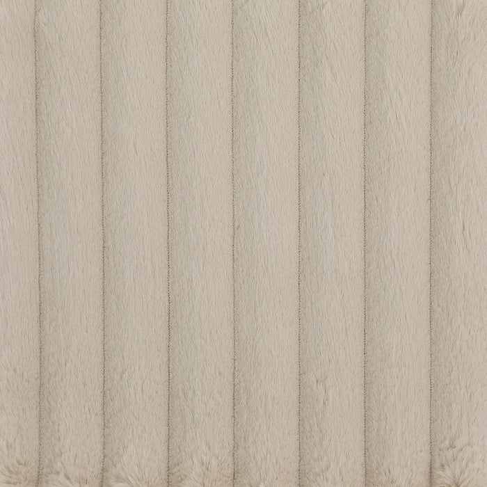 Ellorie Upholstered Channel Back Curved Sofa Beige