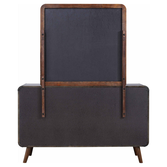 Robyn 6-drawer Dresser with Mirror Dark Walnut