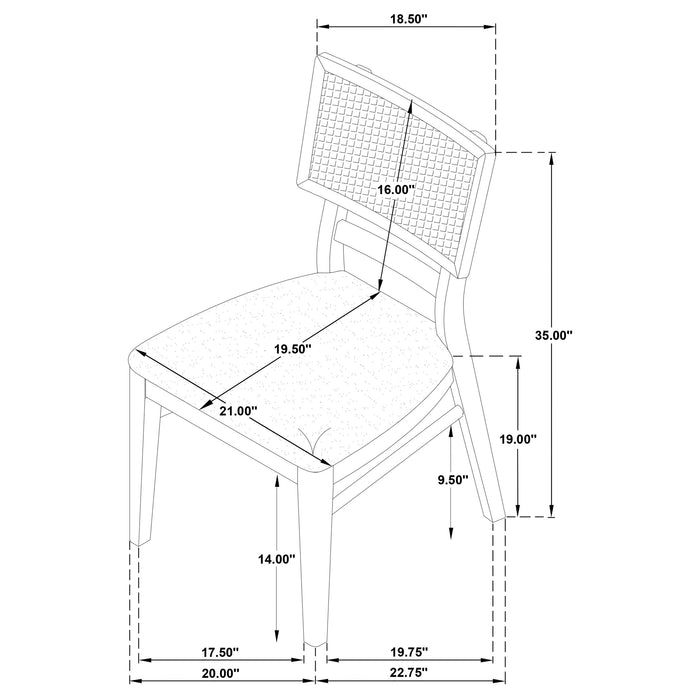Kailani 7-piece Rectangular Wood Dining Table Set Beige Oak