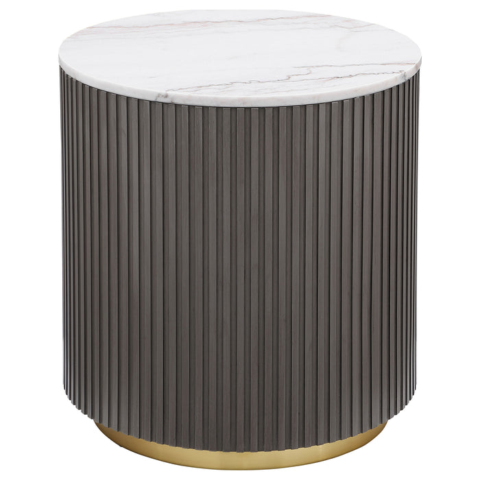 Jason 3-piece Round Marble Coffee and End Table Set White