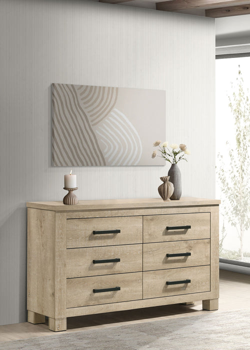 Oakglen 6-drawer Bedroom Dresser Weathered Oak