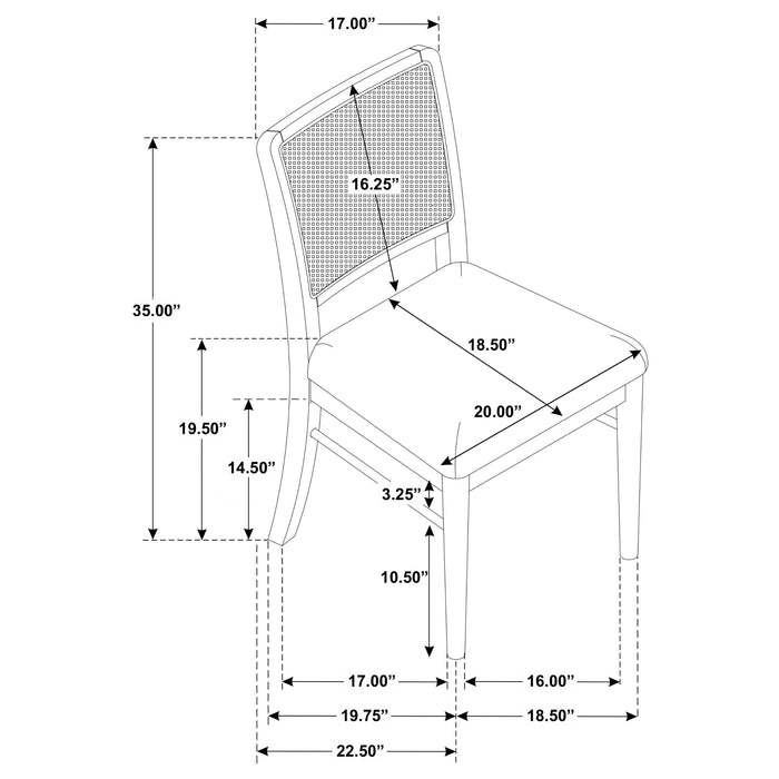 Arini Rattan Cane Dining Side Chair Sand Wash (Set of 2)
