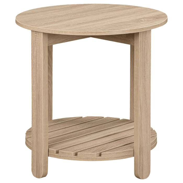 Fowler 2-piece Round Coffee and End Table Set Natural