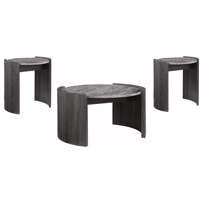 Gladstone 3-piece Coffee and End Table Set Distressed Grey