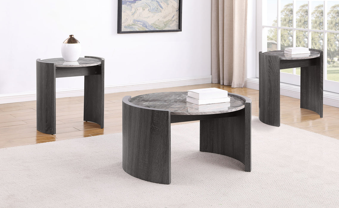 Gladstone 3-piece Coffee and End Table Set Distressed Grey