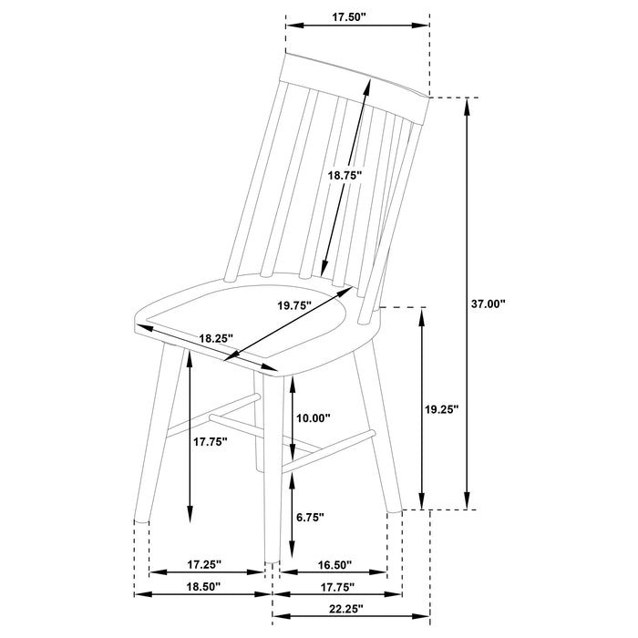 Middleton Solid Wood Dining Side Chair Black (Set of 2)