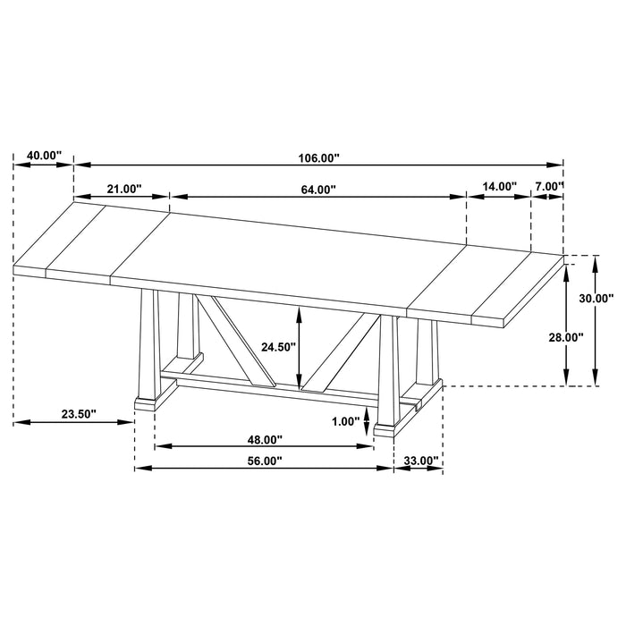 Middleton 7-piece Extension Leaf Dining Set Brown and Black