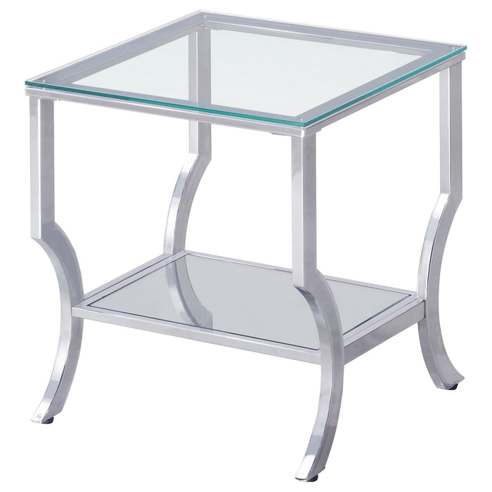 Saide 3-piece Glass Top Coffee and End Table Set Chrome