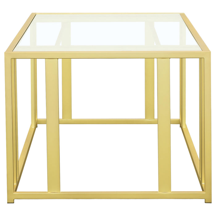 Adri 2-piece Coffee and End Table Set Matte Brass