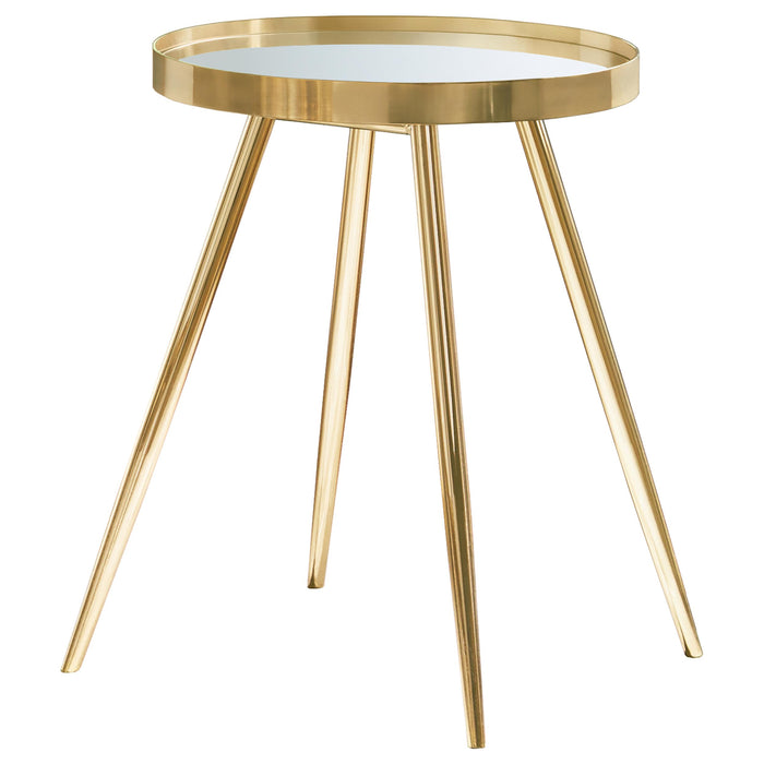 Kaelyn 4-piece Round Coffee and End Table Set Gold