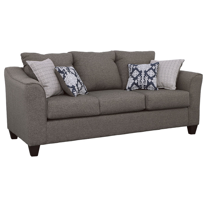 Salizar 3-piece Upholstered Flared Arm Sofa Set Grey