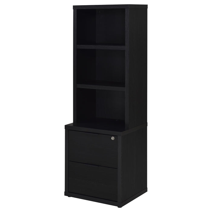 Westpark 3-piece Wall Unit Bookcase Set with USB Black