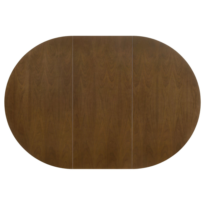 Jedda Oval 60-inch Extension Leaf Dining Table Dark Walnut