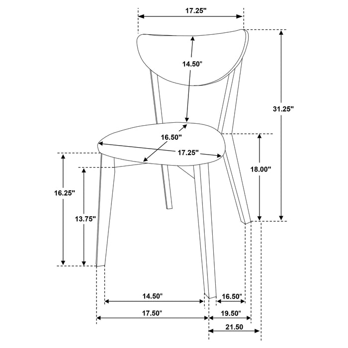 Jedda Wood Dining Side Chair Dark Walnut (Set of 2)