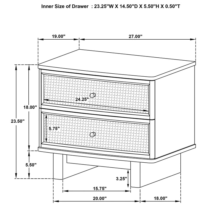 Kailani 4-piece Eastern King Bedroom Set Beige Oak