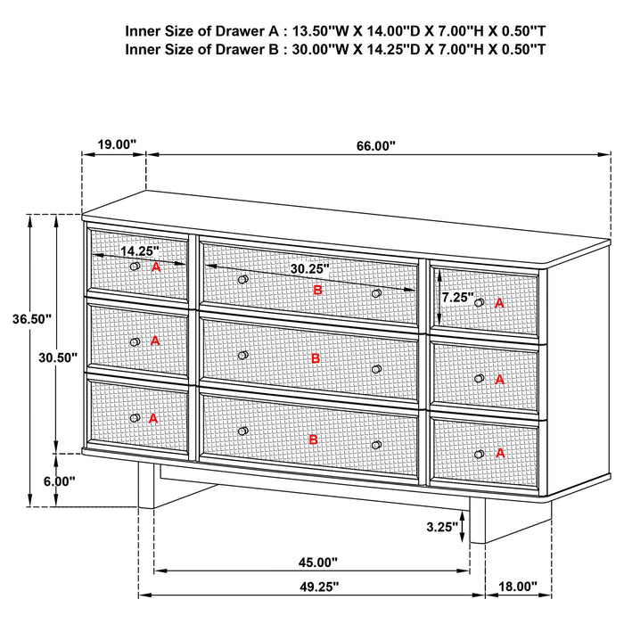 Kailani 4-piece California King Bedroom Set Beige Oak