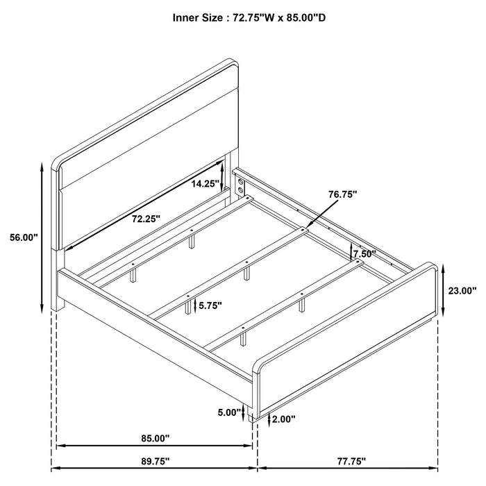 Ladera 56-inch California King Panel Bed Light Elm