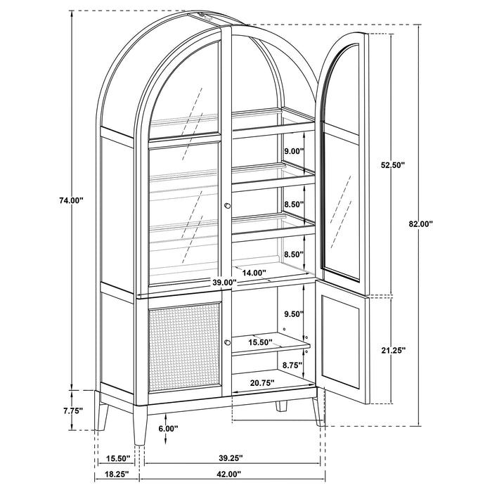 Kailani 8-piece Counter Dining Set with Cabinet Beige Oak