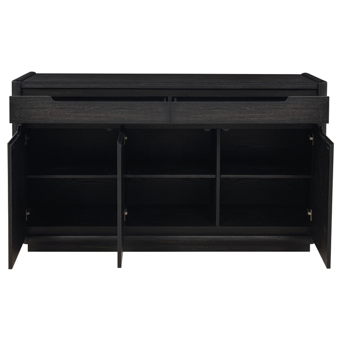 Leandro 2-drawer Dining Sideboard Server Burnished Black