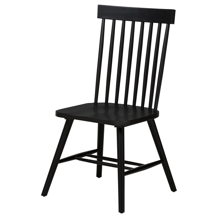 Andrews Windsor Spindle Back Dining Side Chair Black (Set of 2)