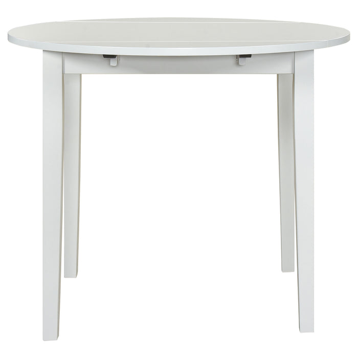 Bucknell 3-piece Round Drop Leaf Dining Table Set White